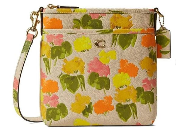 Coach Handbags - Coach Kitt Crossbody Floral Print Multi Pebble Leather CC556